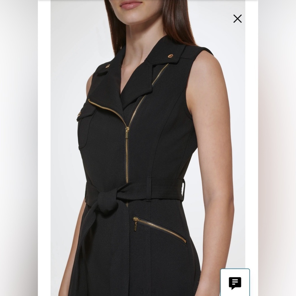 Calvin Klein Black Dress with Branded Ribbon Detail - Picture 7 of 16